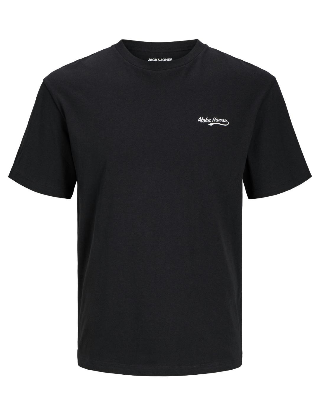 Camiseta Jack&Jones Zekiel negra manga corta para hombre