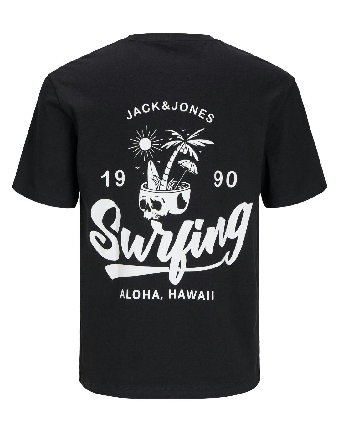 Camiseta Jack&Jones Zekiel negra manga corta para hombre