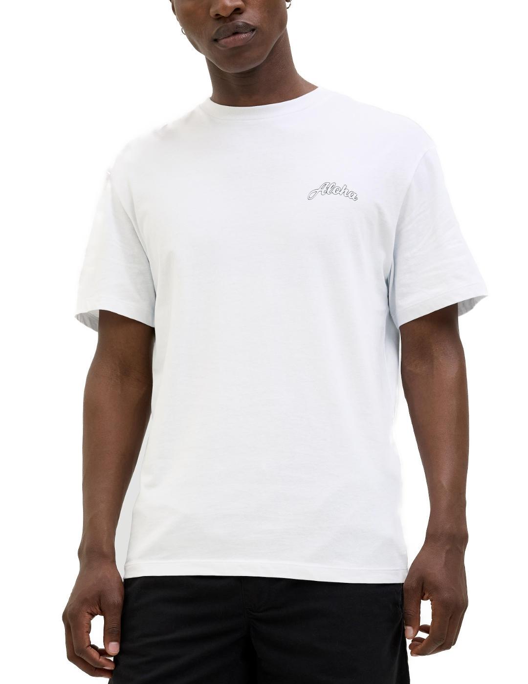 Camiseta Jack&Jones Zekiel blanca manga corta para hombre