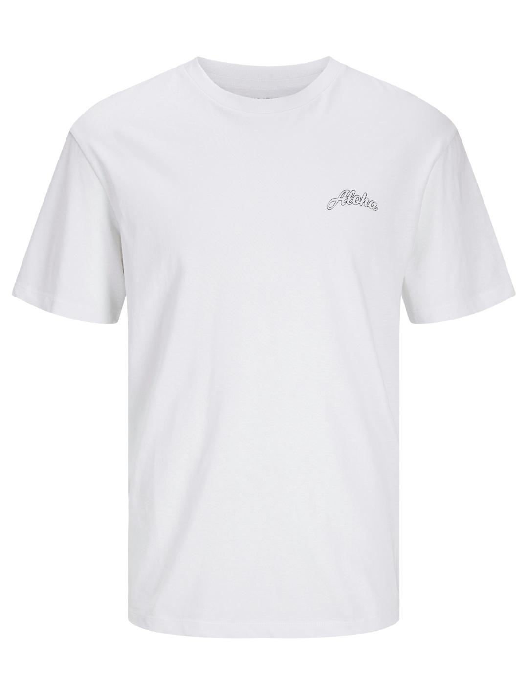 Camiseta Jack&Jones Zekiel blanca manga corta para hombre