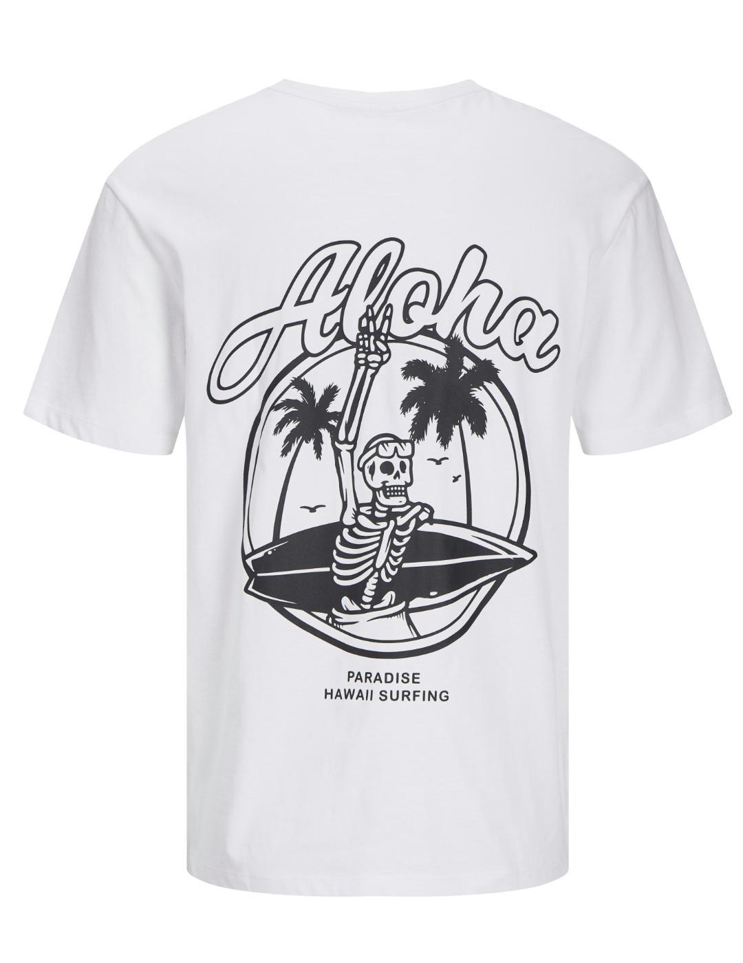 Camiseta Jack&Jones Zekiel blanca manga corta para hombre