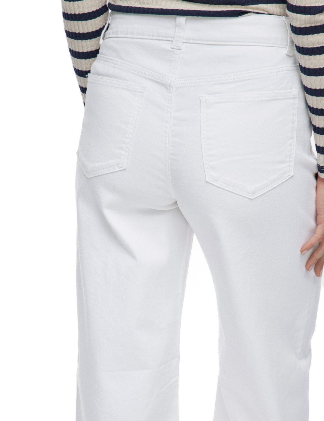 Pantalón vaquero Vila Emma blanco wide leg para mujer