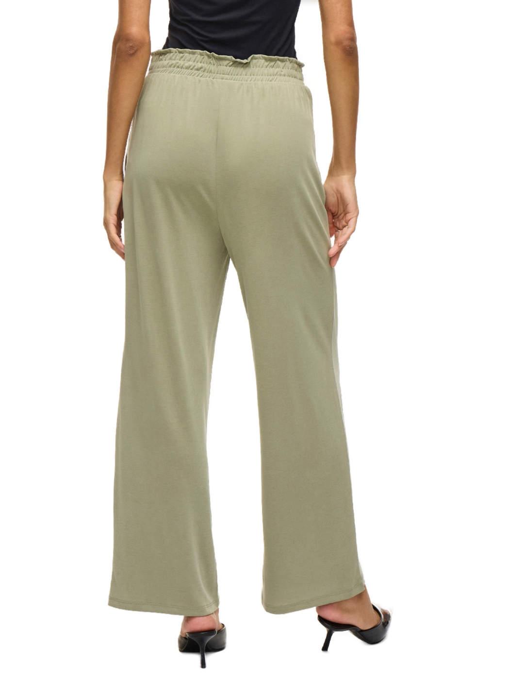 Pantalón Vila Modala verde claro wide leg para mujer