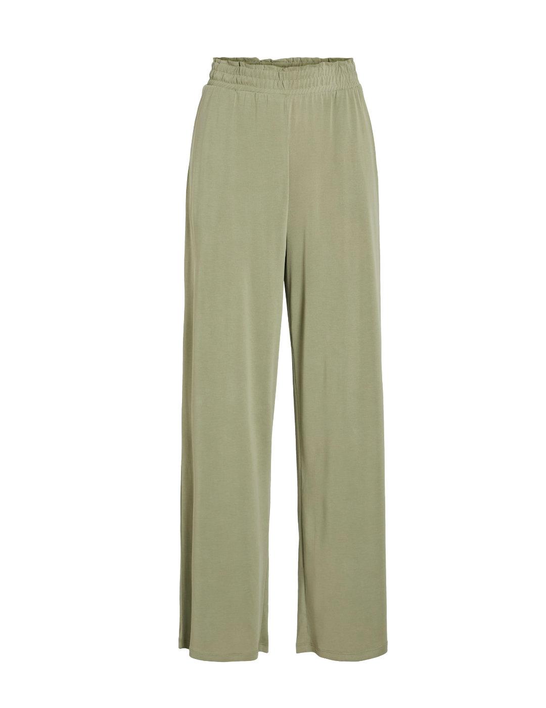 Pantalón Vila Modala verde claro wide leg para mujer