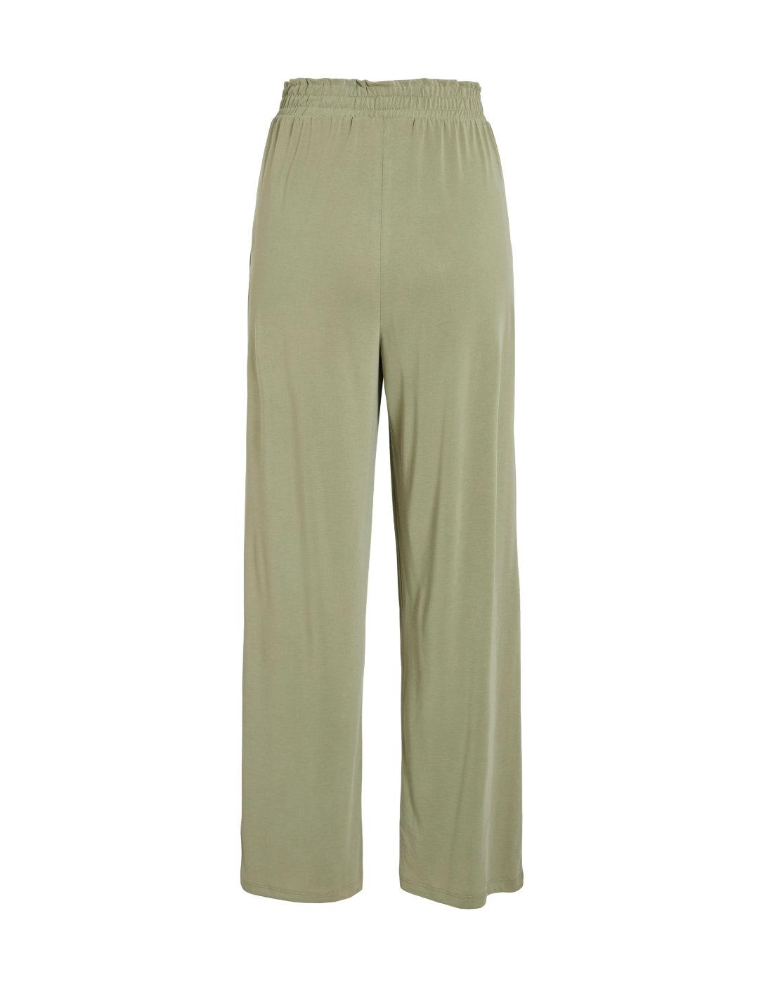 Pantalón Vila Modala verde claro wide leg para mujer