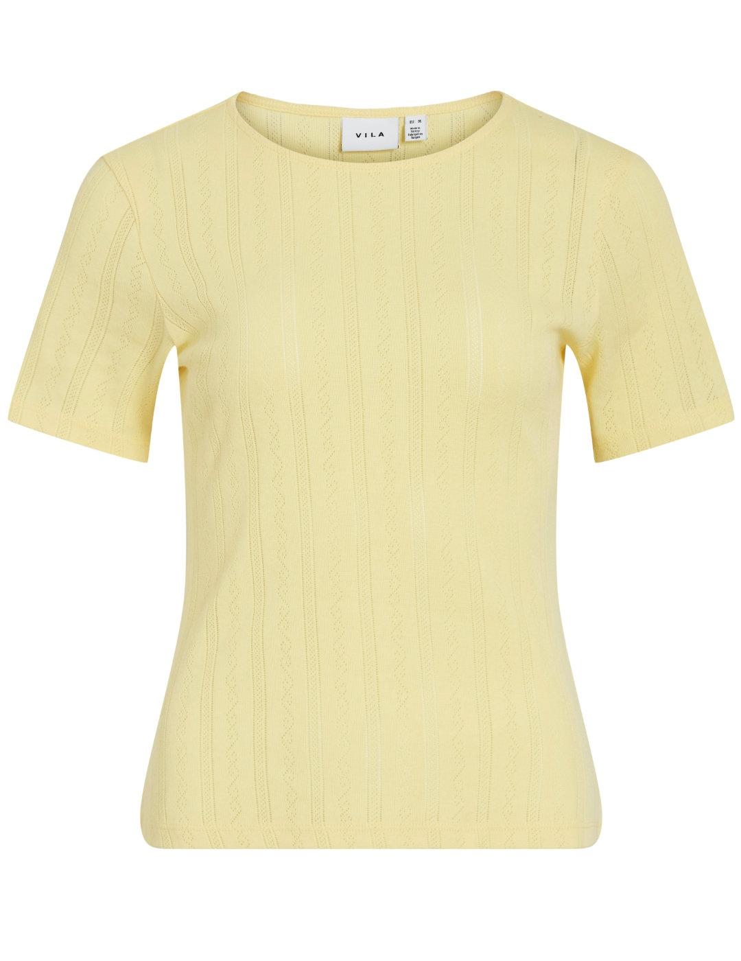 Camiseta Vila Kassie amarilla manga corta de mujer