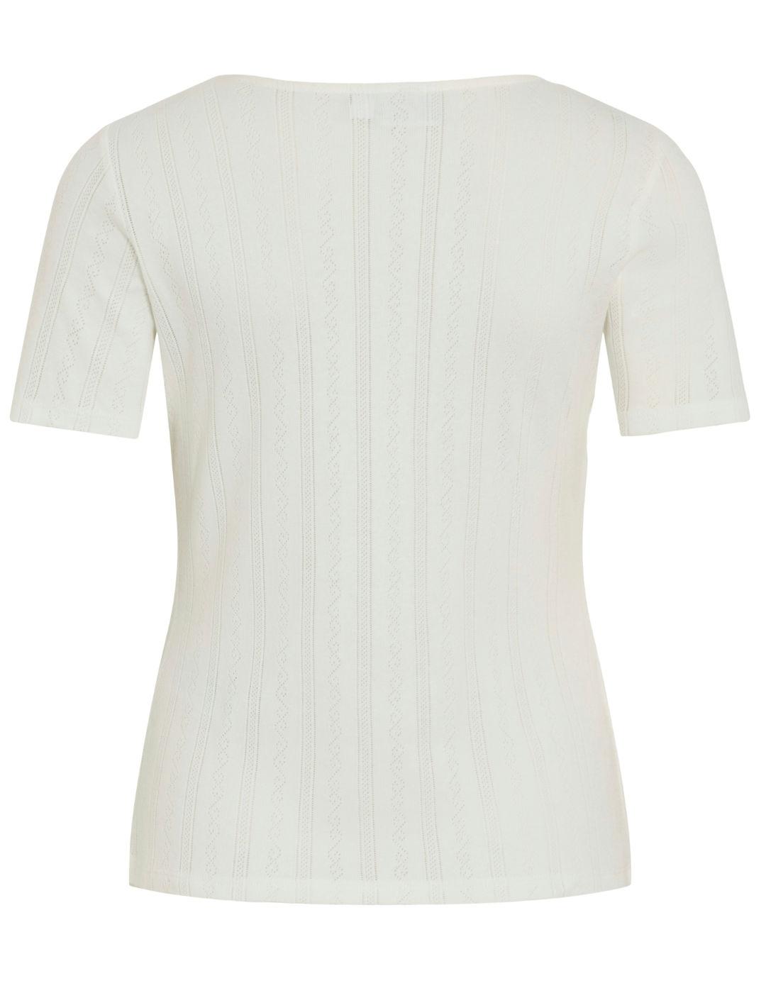 Camiseta Vila Kassie blanca manga corta para mujer