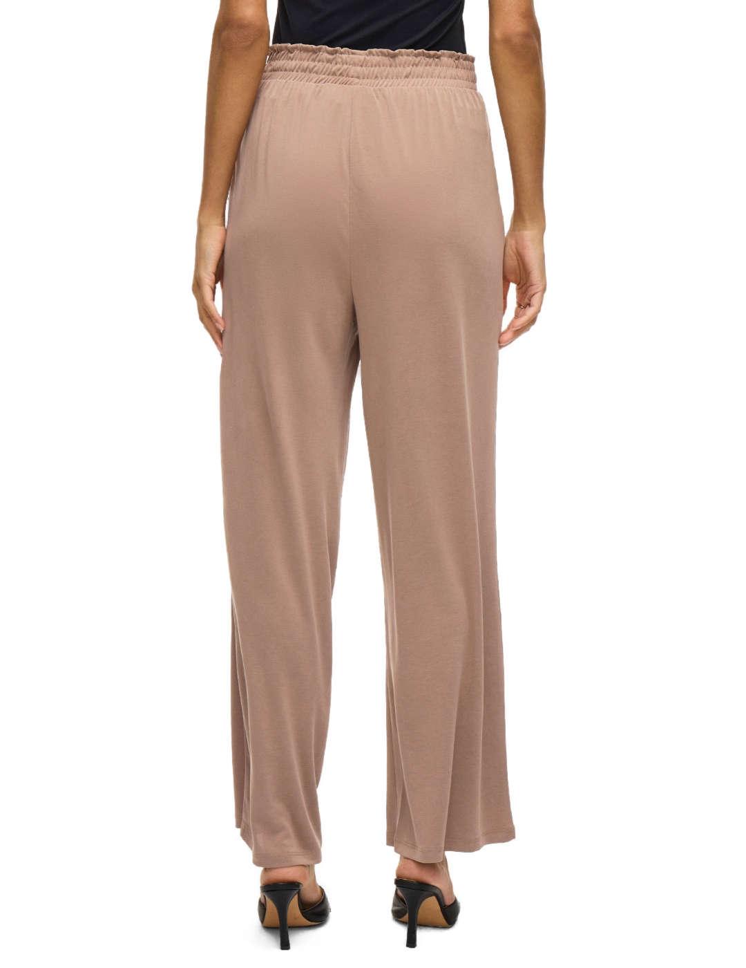Pantalón Vila Modala marrón claro wide leg para mujer