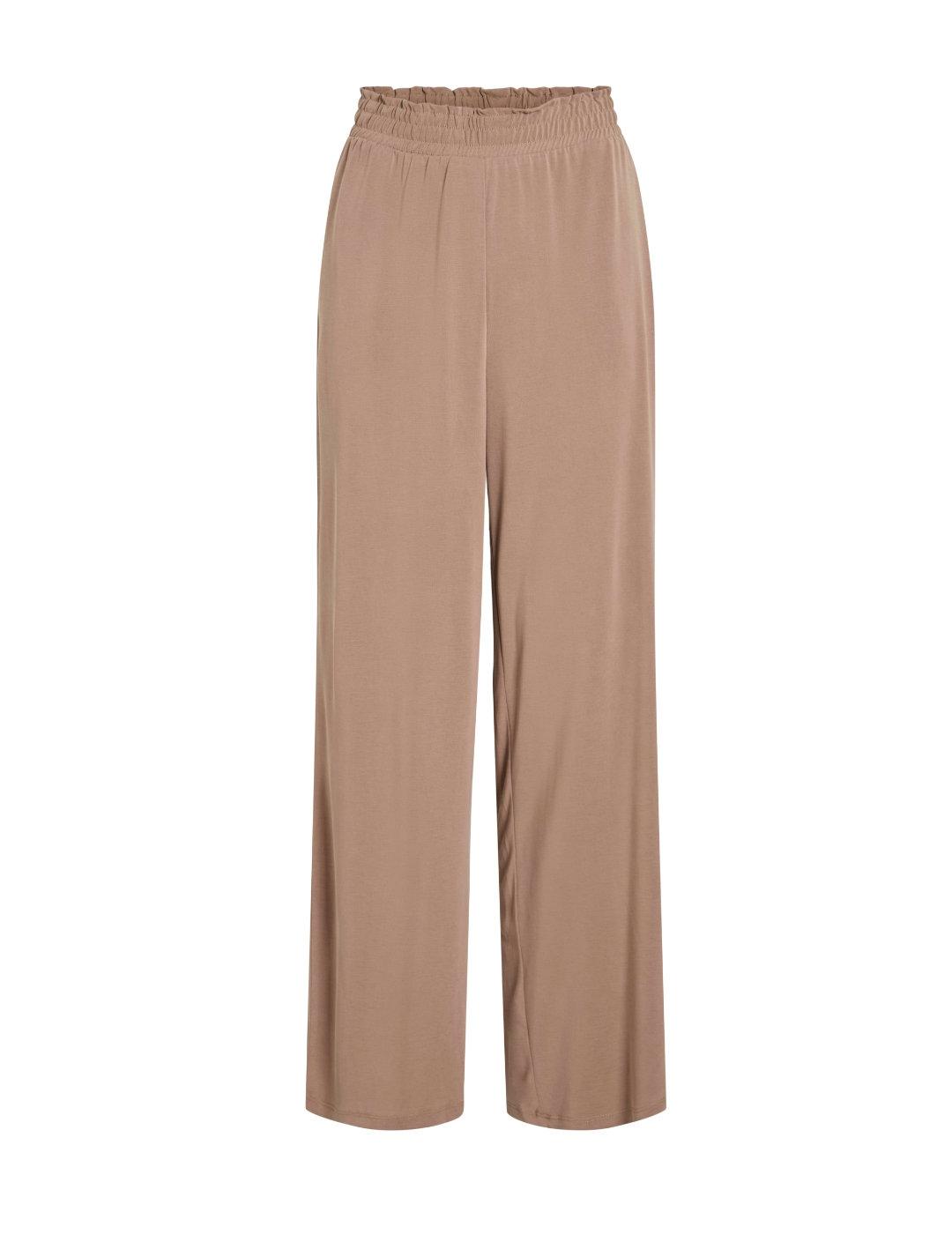 Pantalón Vila Modala marrón claro wide leg para mujer