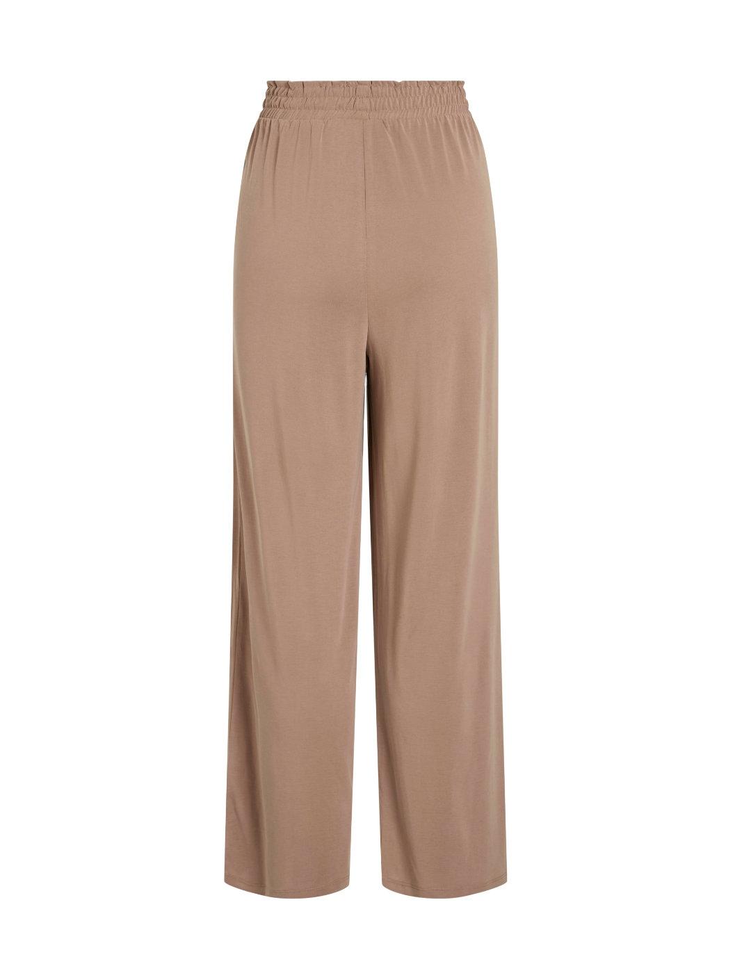 Pantalón Vila Modala marrón claro wide leg para mujer