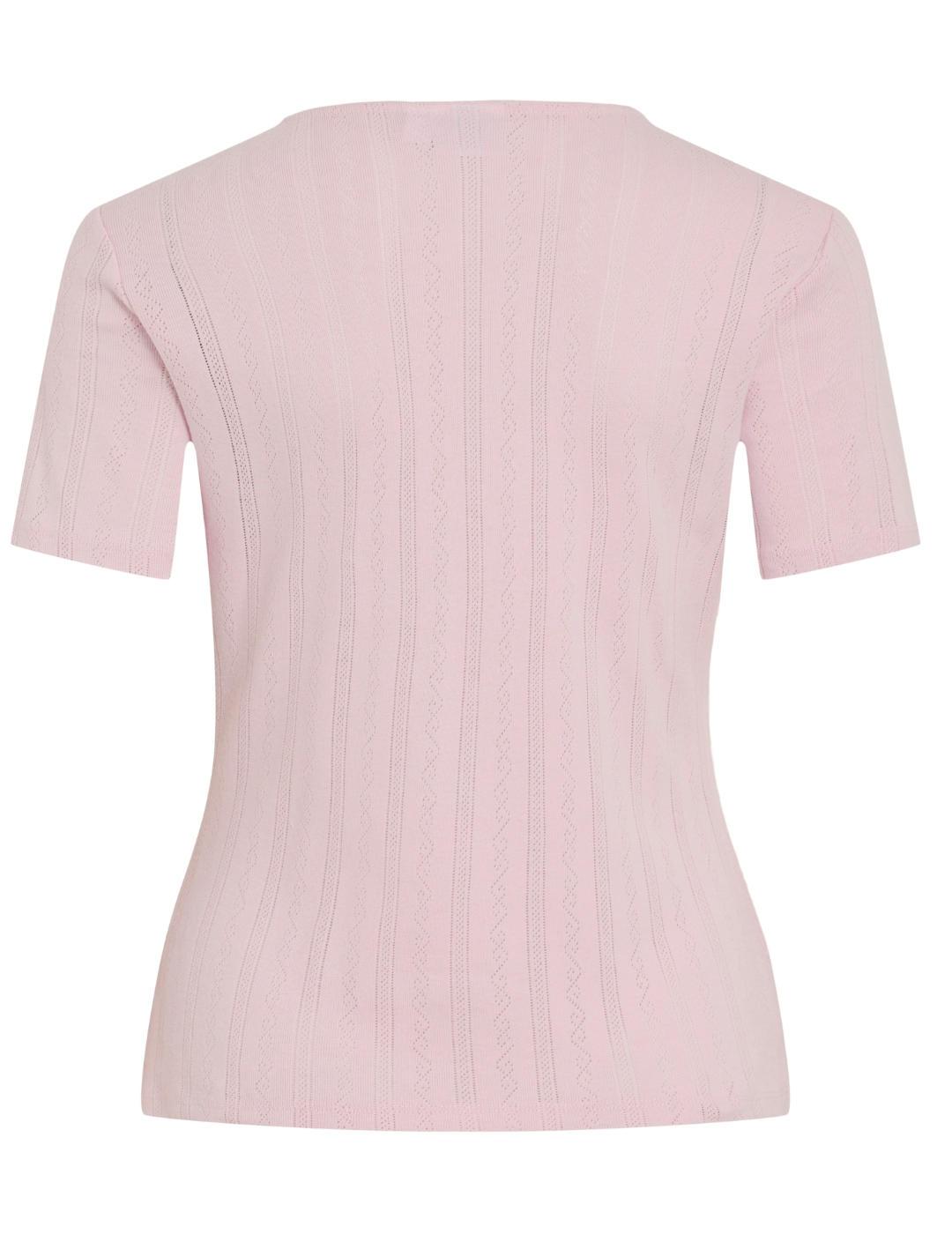 Camiseta Vila Kassie rosa manga corta para mujer