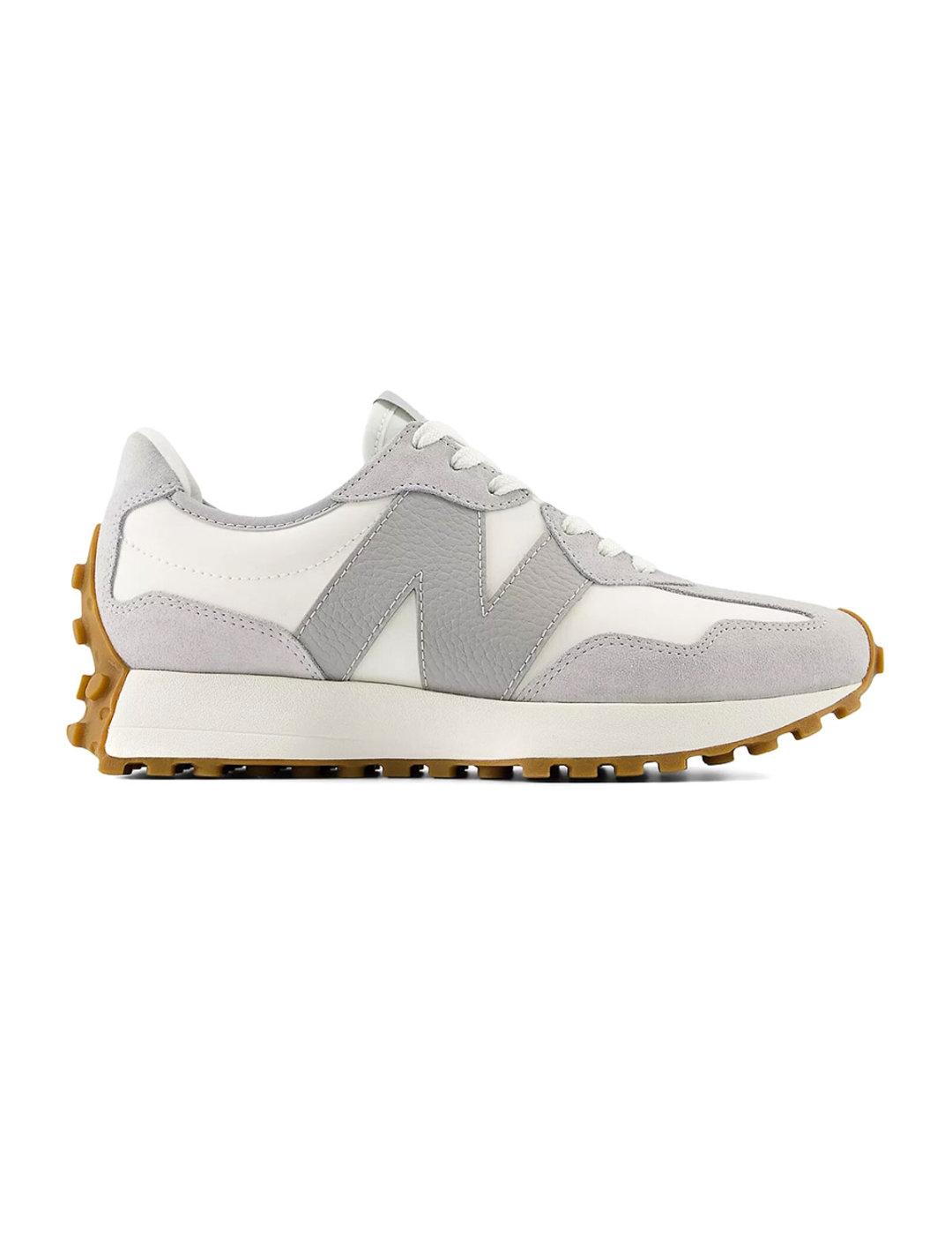 Zapatillas New Balance 327 gris y blanco unisex-Sg
