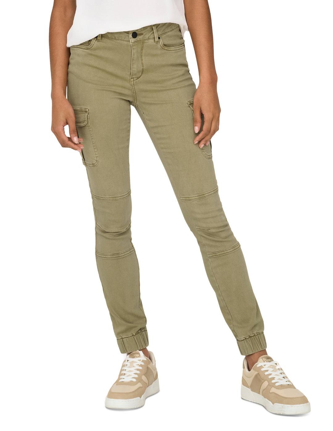 Pantalón cargo Only Missouri beige slim fit para mujer