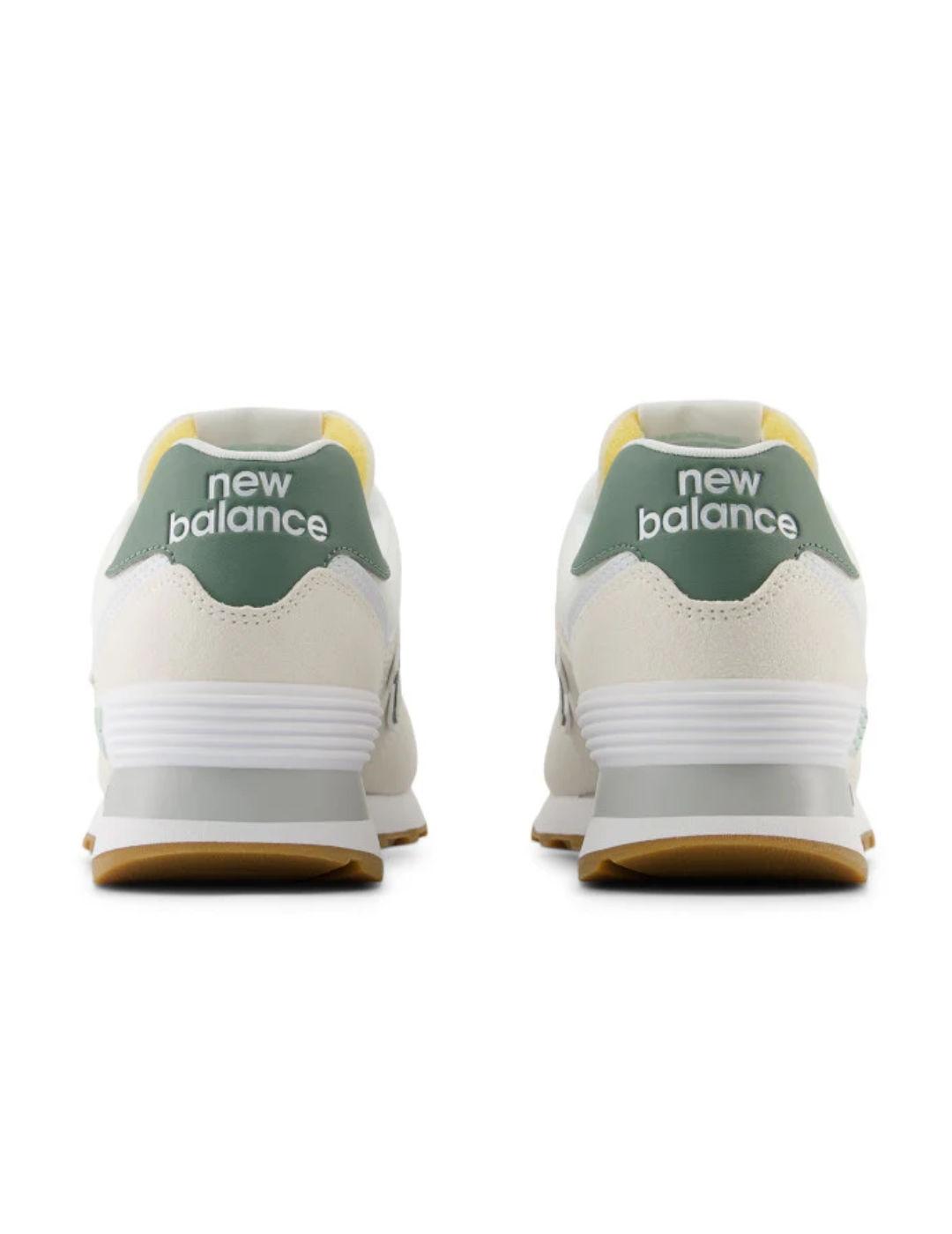 Zapatillas deportivas New Balance 574 crema y verde de mujer