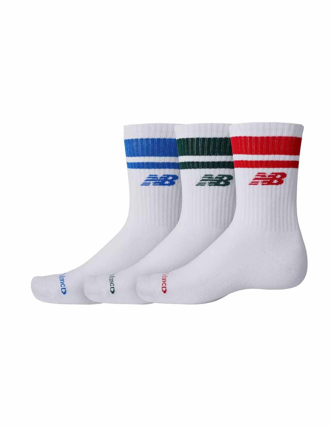 Calcetines altos New Balance Pack tres blancos Unisex