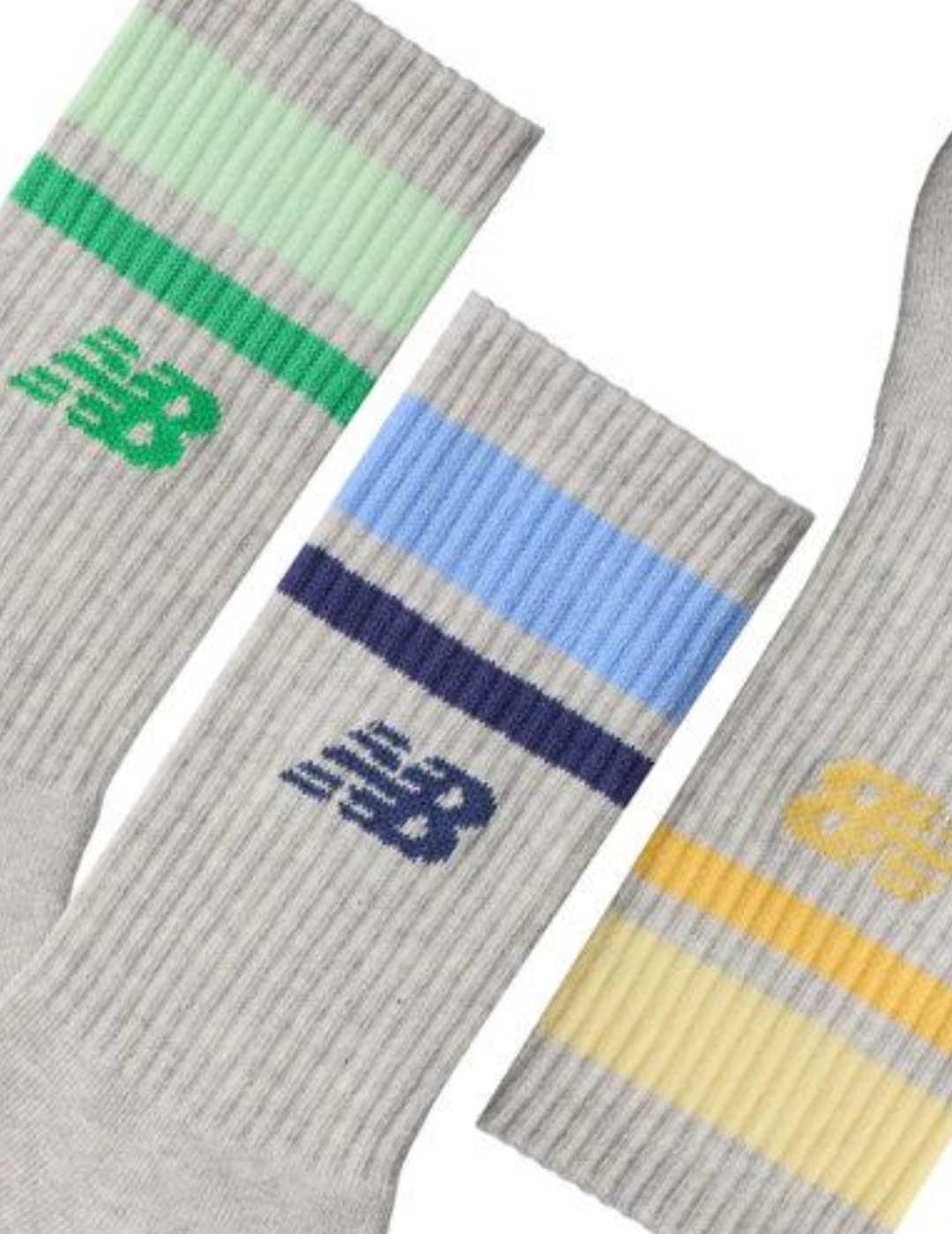 Calcetines altos New Balance Pack tres gris Unisex