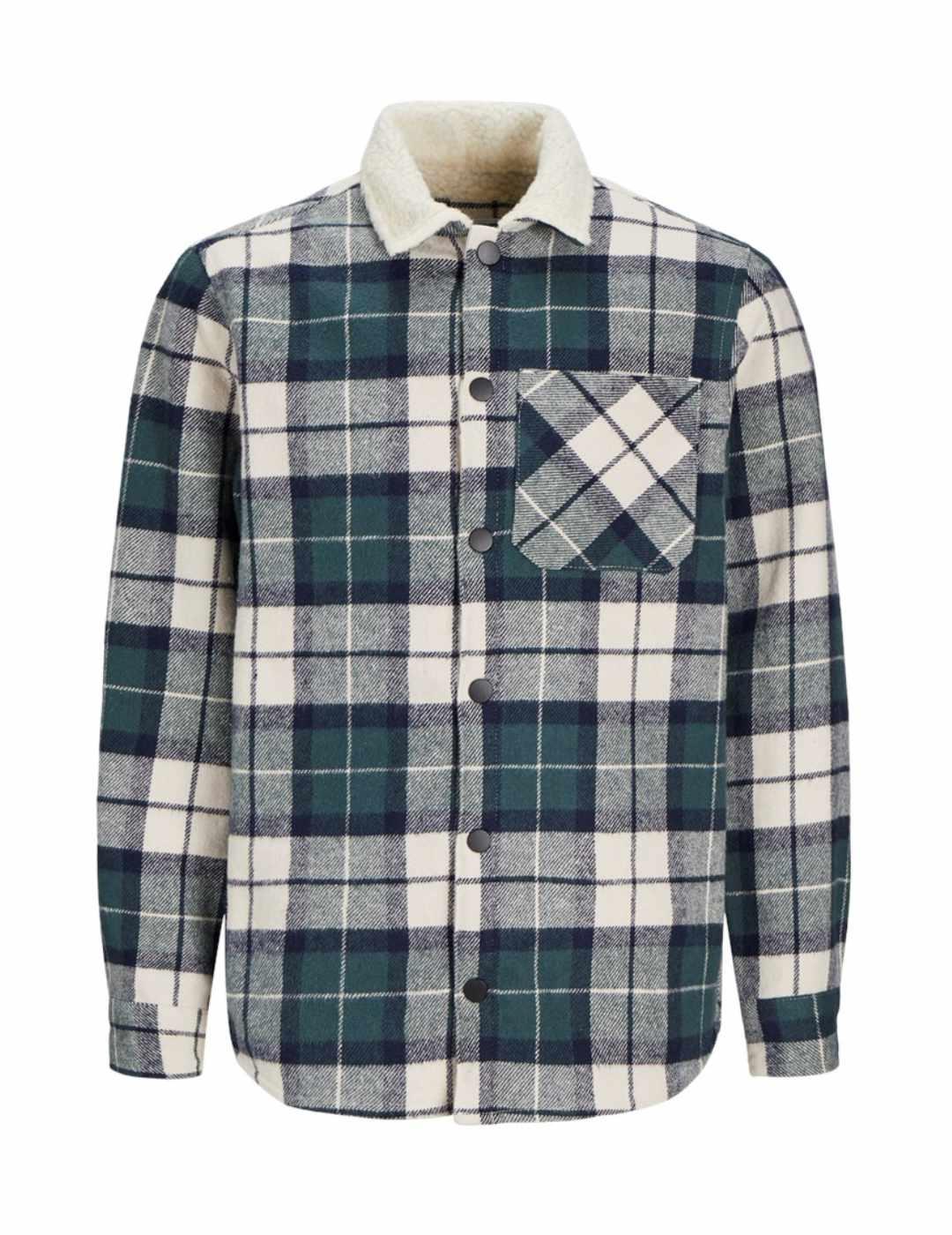 Sobrecamisa Jack&Jones Junior Zac beige cuadros para niño