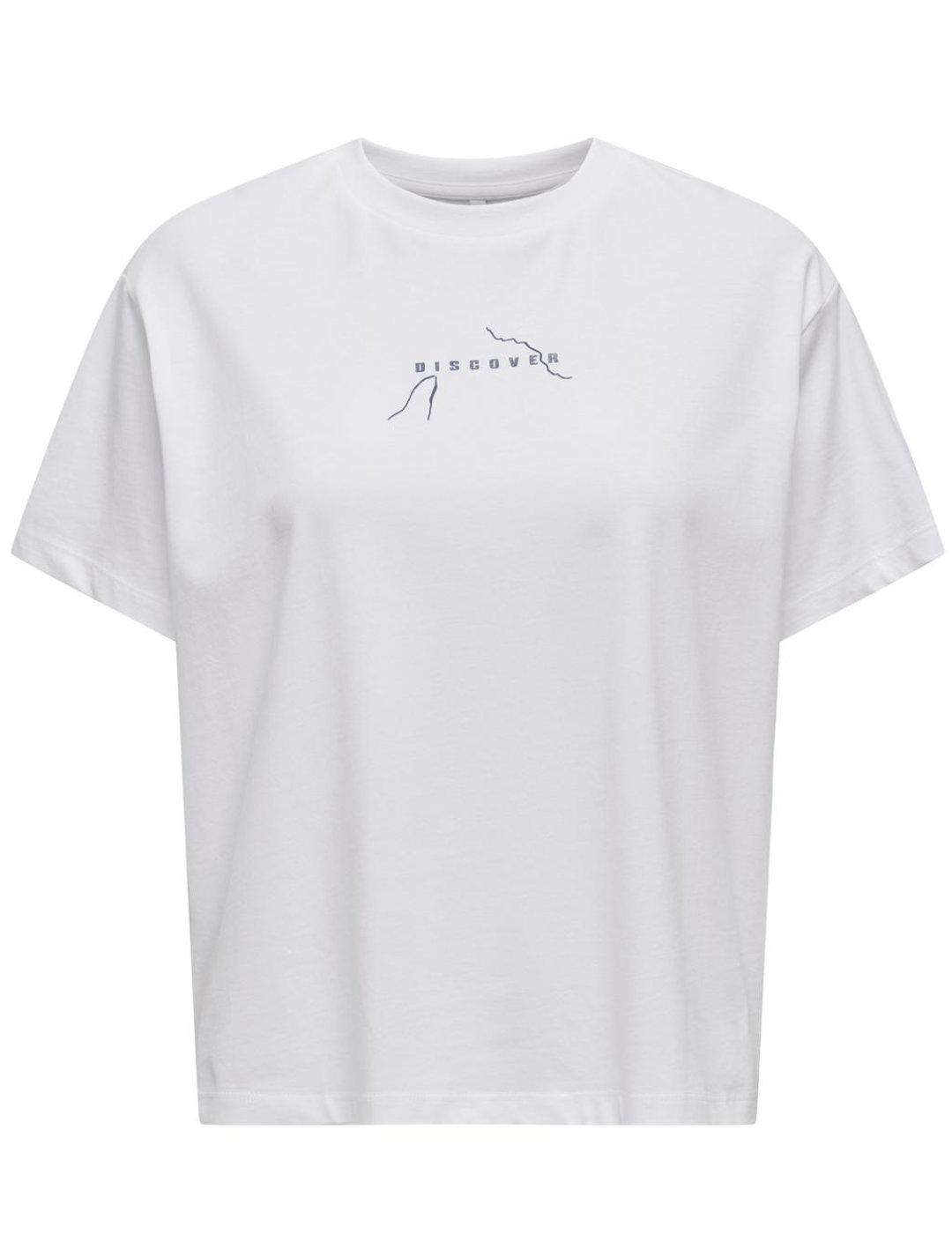 Camiseta Only Vinnie blanca manga corta mariposas para mujer