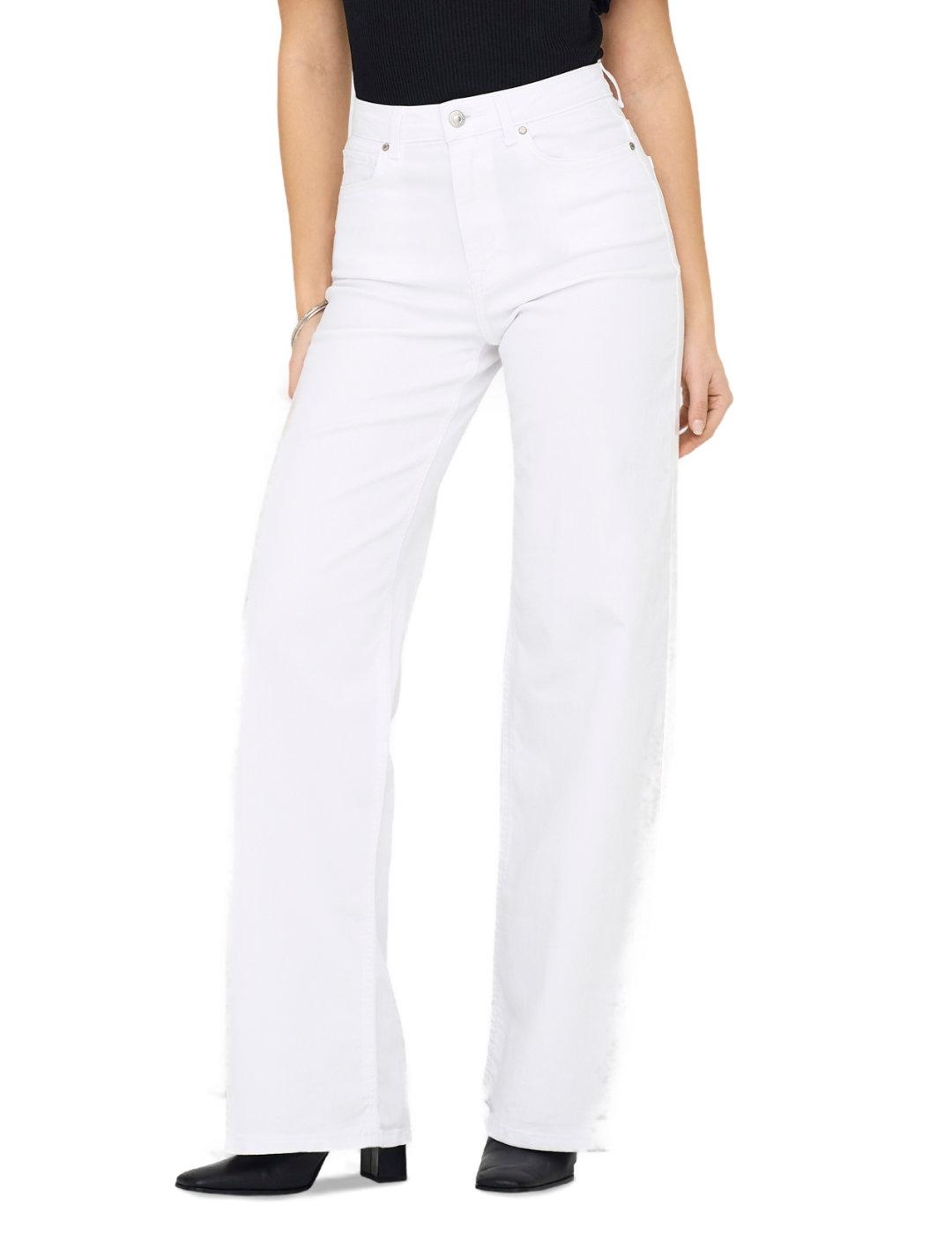 Pantalón vaquero Only Madison wide blanco para mujer