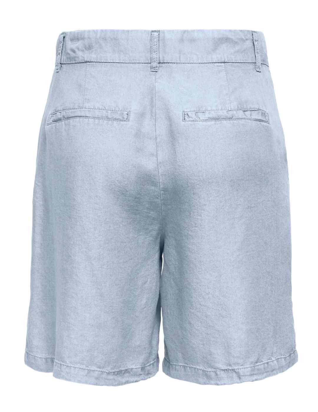 Short Only Charis azul claro ancho pinzas para mujer