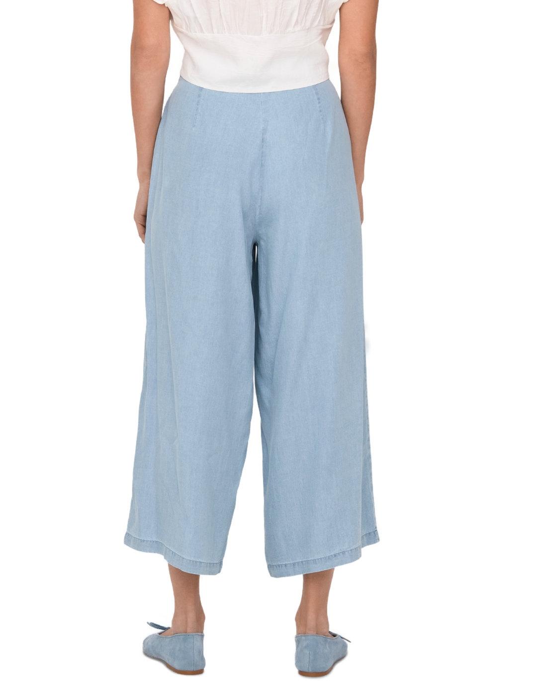 Pantalón Only Charis culotte azul claro fluído para mujer
