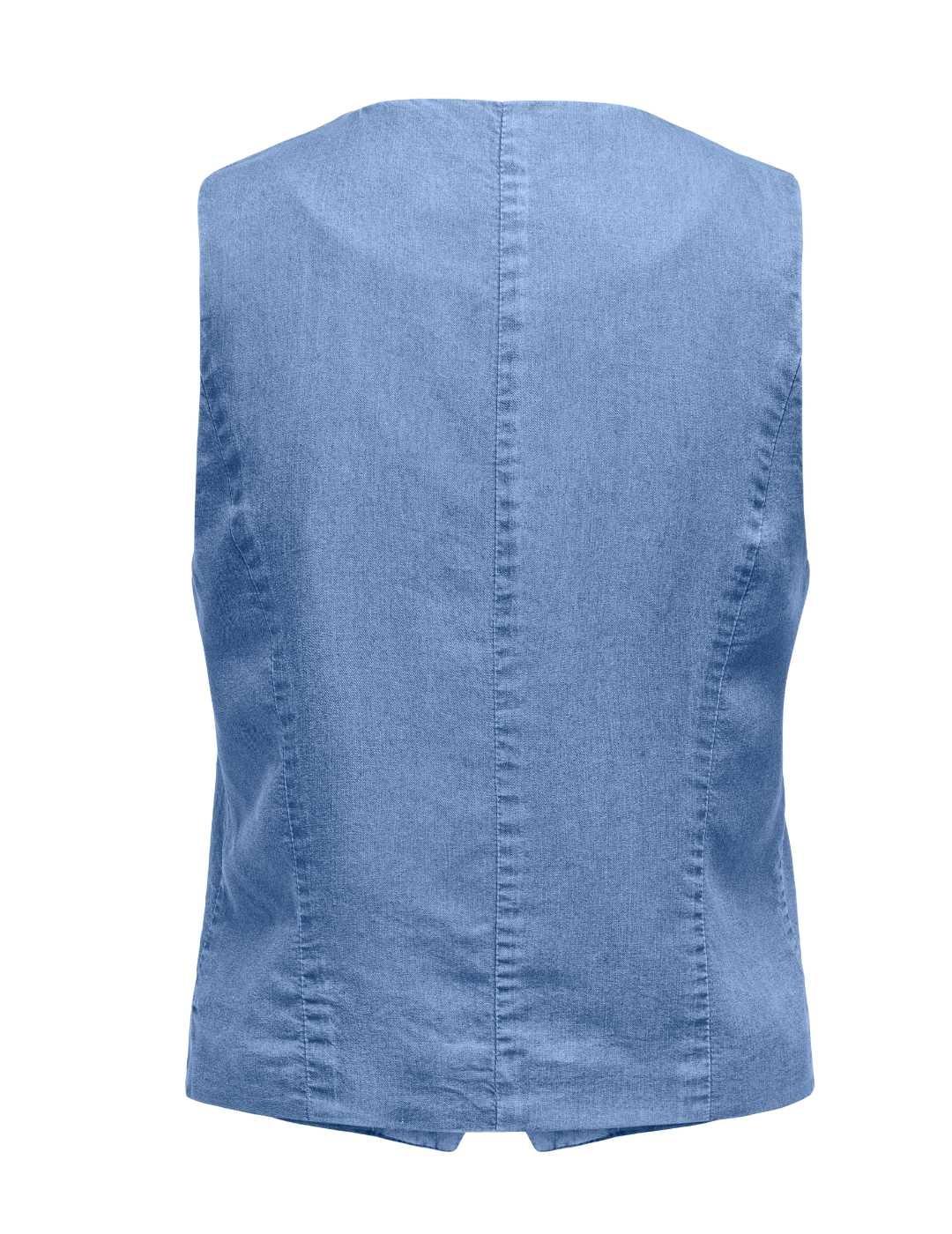 Chaleco Only Iris azul claro denim regular para mujer