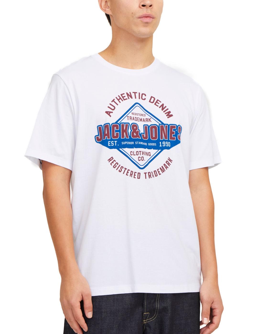 Camiseta Jack&Jones Logo blanco manga corta para hombre
