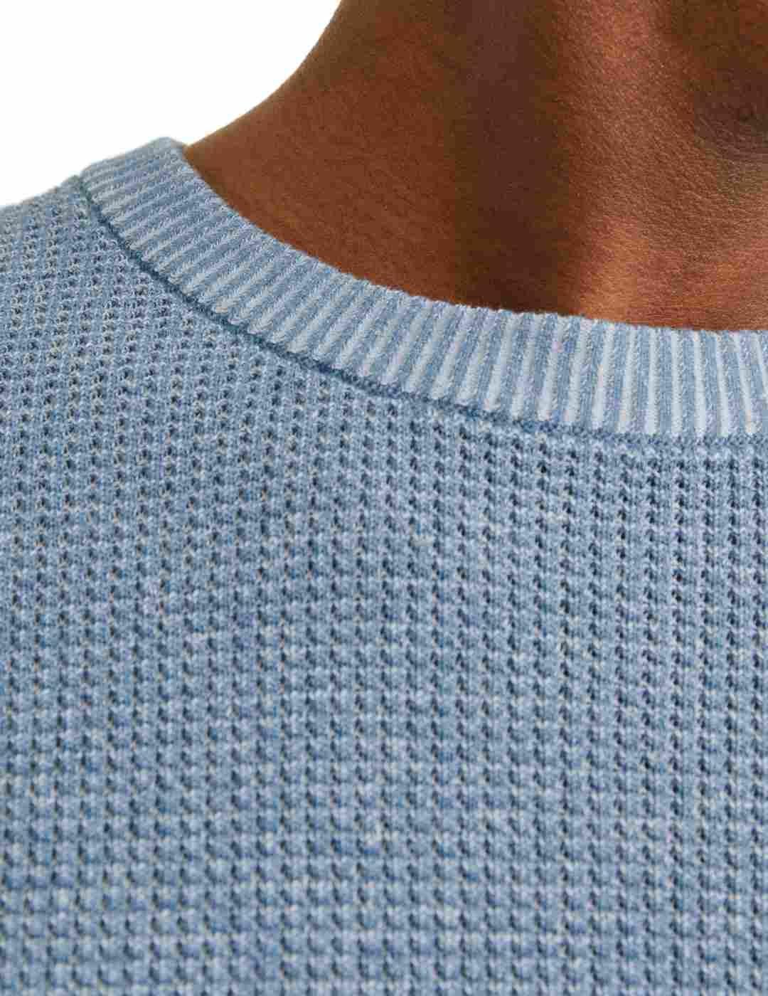 Jersey Jack&Jones Walter azul jaspeado de punto para hombre