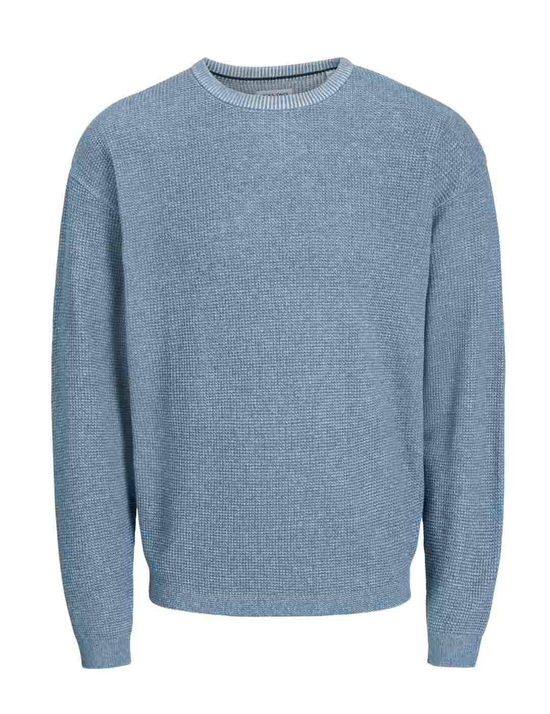 Jersey Jack&Jones Walter azul jaspeado de punto para hombre