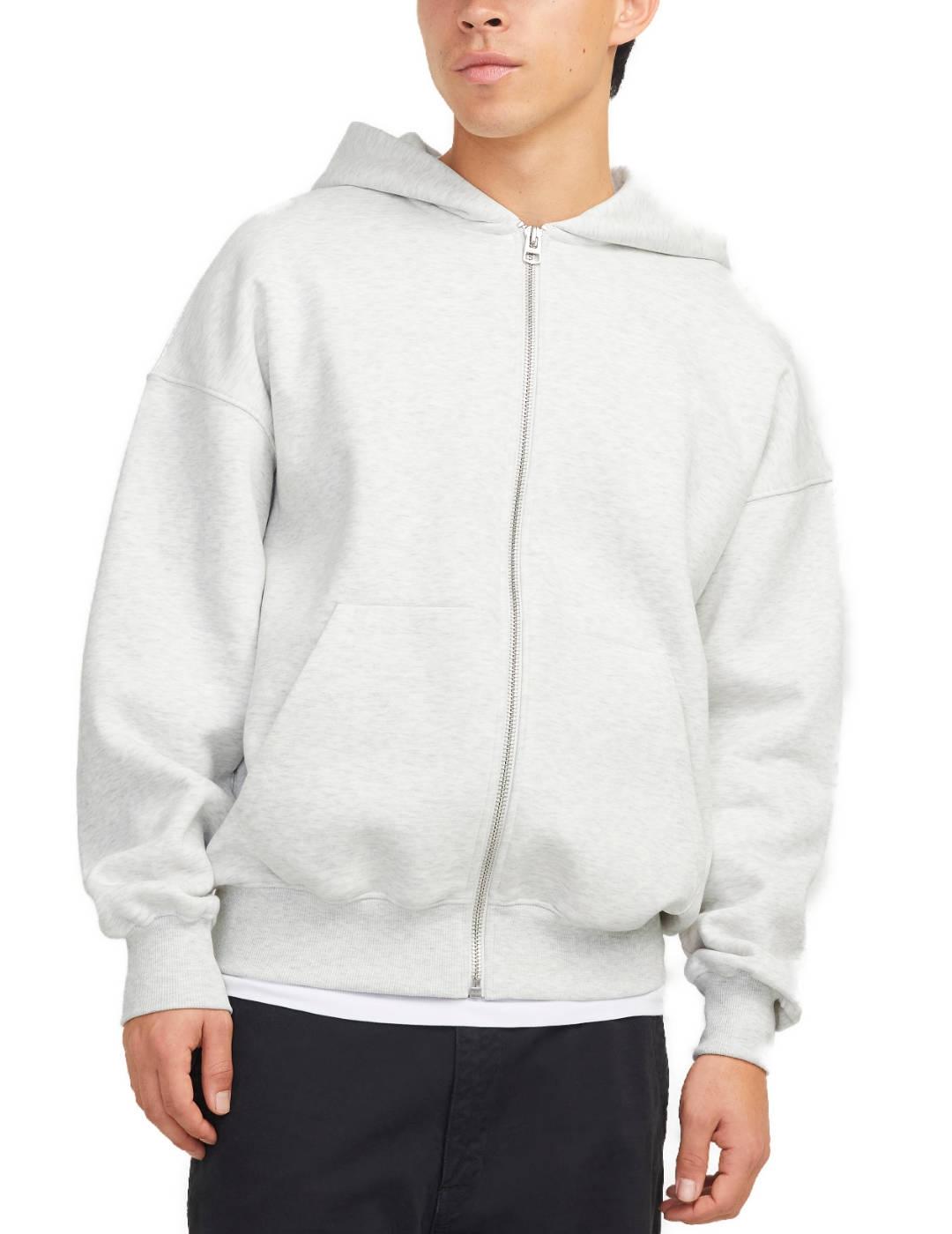 Sudadera Jack&Jones Urban gris claro cremallera para hombre