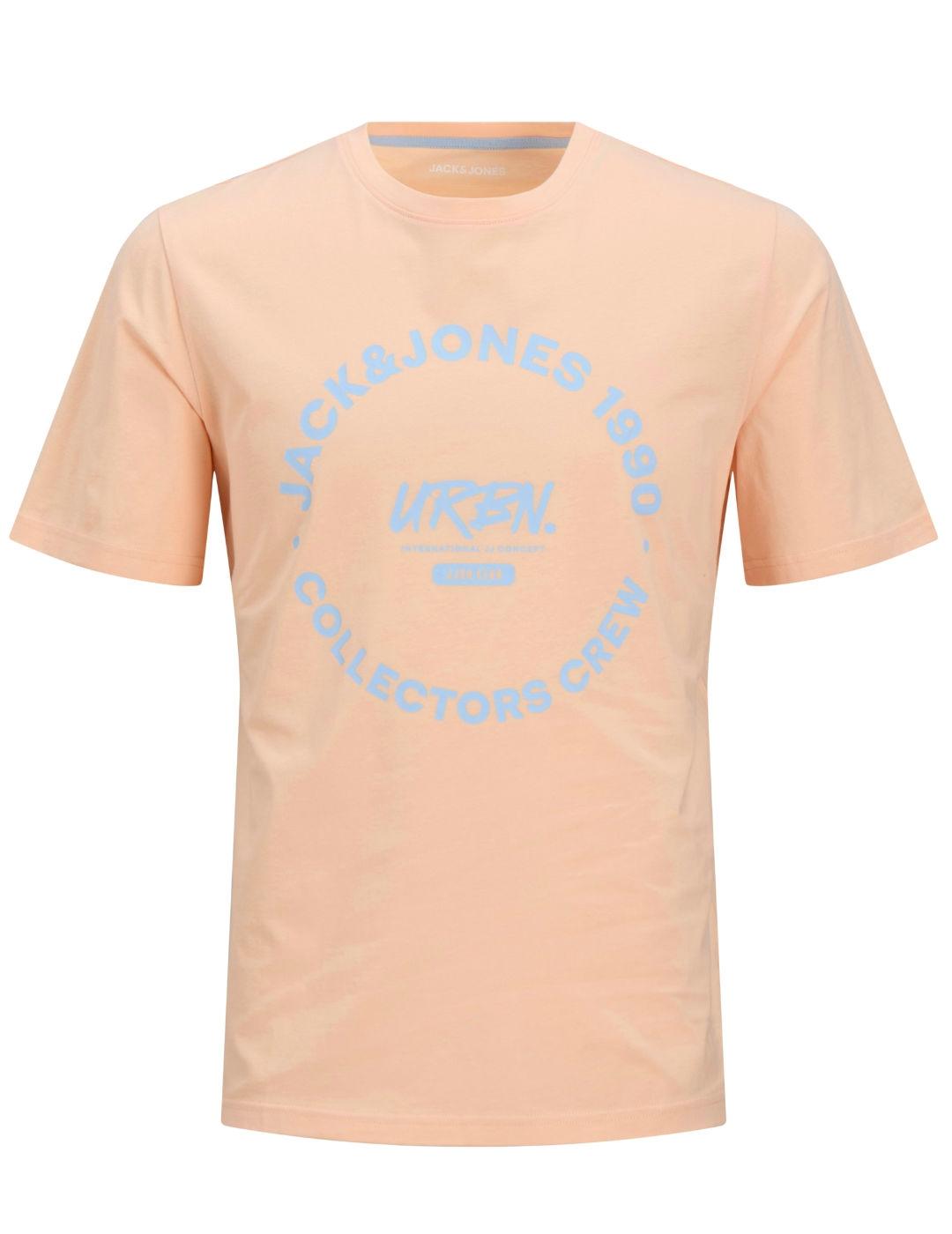 Camiseta Jack&Jones Simon naranja manga corta para hombre