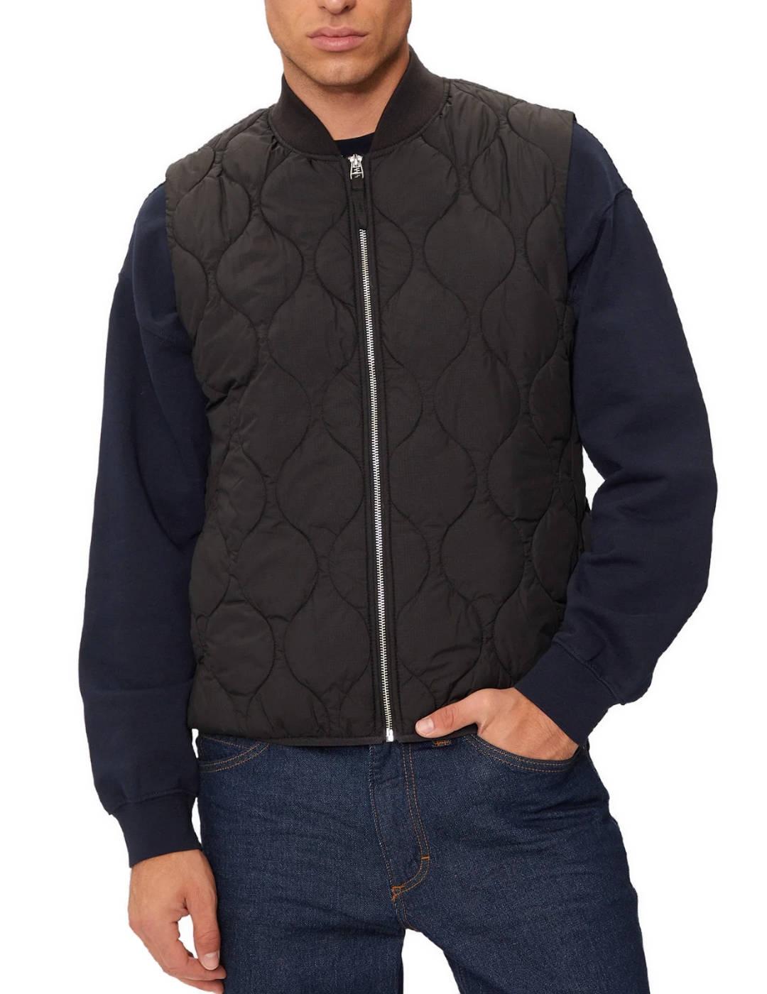 Chaleco Jack&Jones Koda negro guateado para hombre