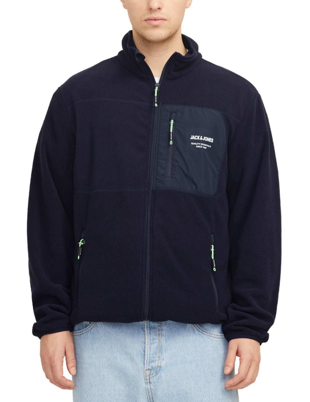 Chaqueta polar Jack&Jones Theo azul marino para hombre