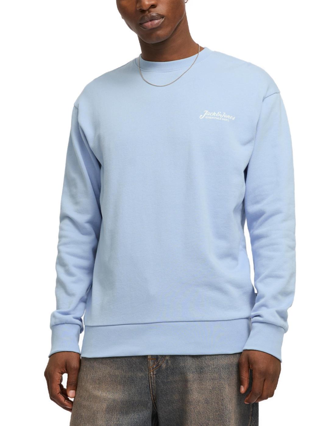 Sudadera Jack&Jones Beau azul celeste sin capucha de hombre