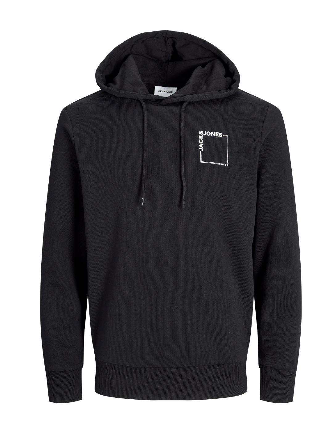 Sudadera Jack&Jones Erner negro con capucha para hombre