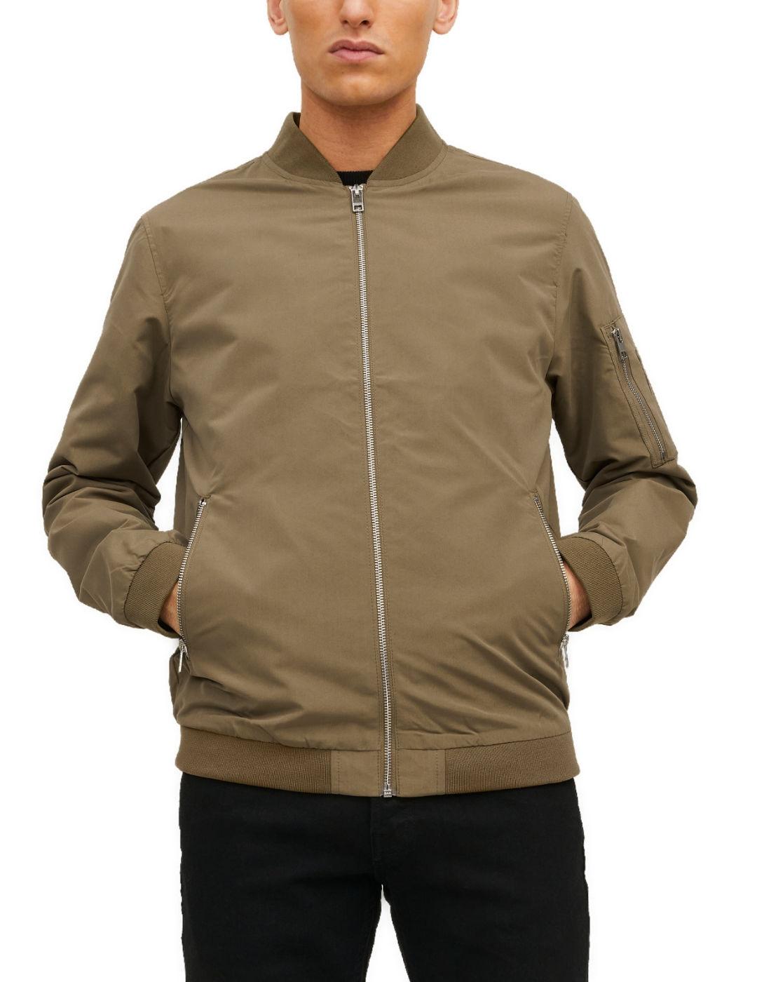 Chaqueta bomber Jack&Jones Rush verde amarronado para hombre