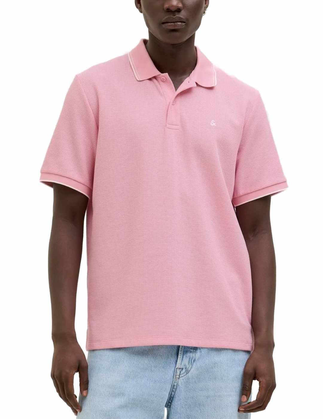 Polo Jack&Jones Austin rosa manga corta para hombre
