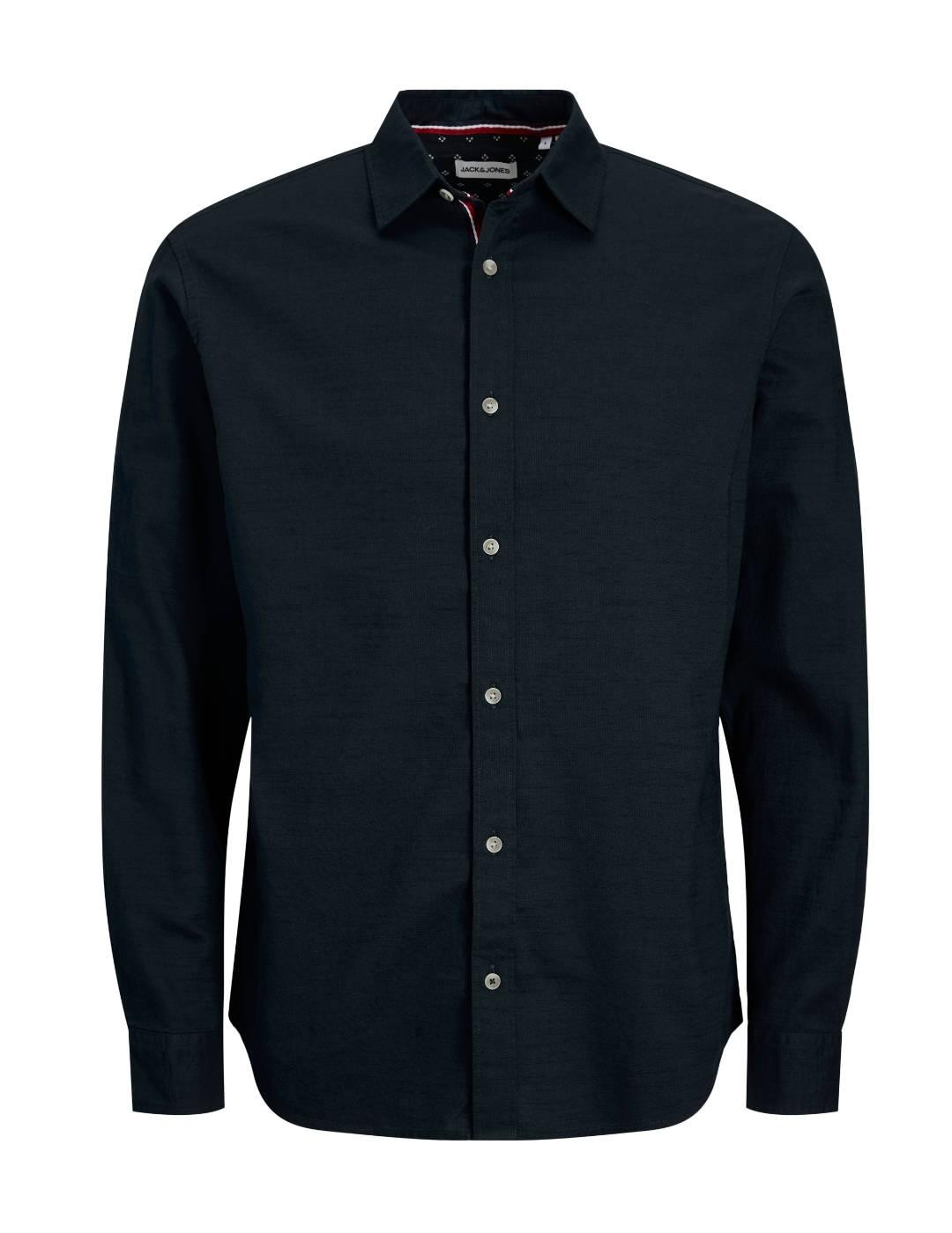 Camisa Jack&Jones Pierre azul marino manga larga para hombre