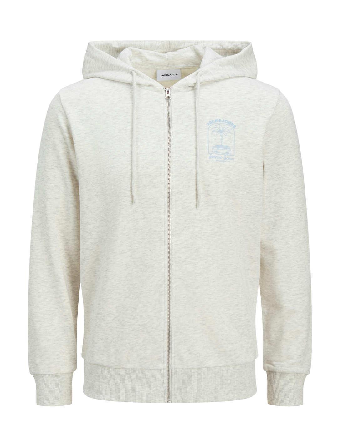 Sudadera Jack&Jones Jone gris con cremallera para hombre