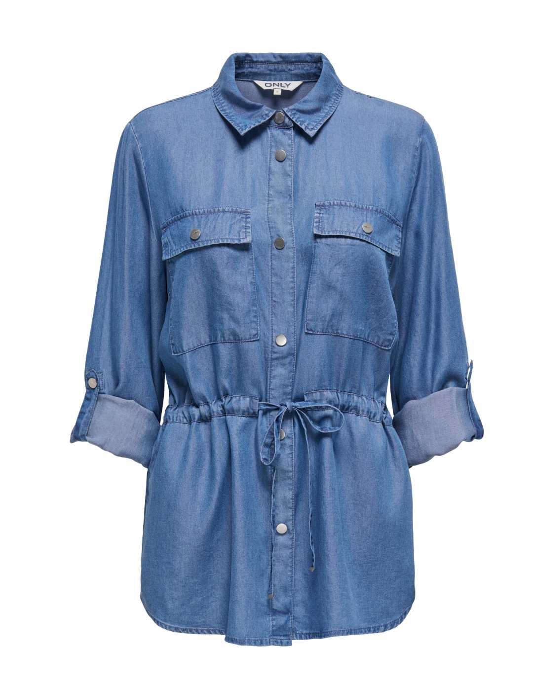 Camisa Only Charis 4/5 vaquero medio cinturónde mujer