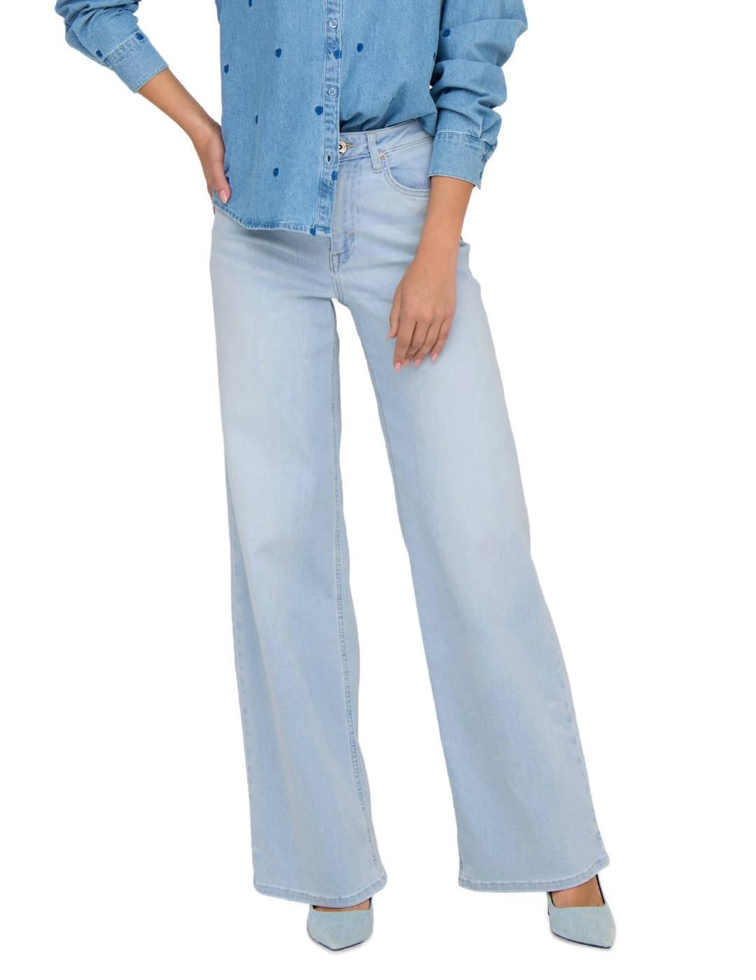 Pantalón vaquero Only Madison azul claro wide para mujer