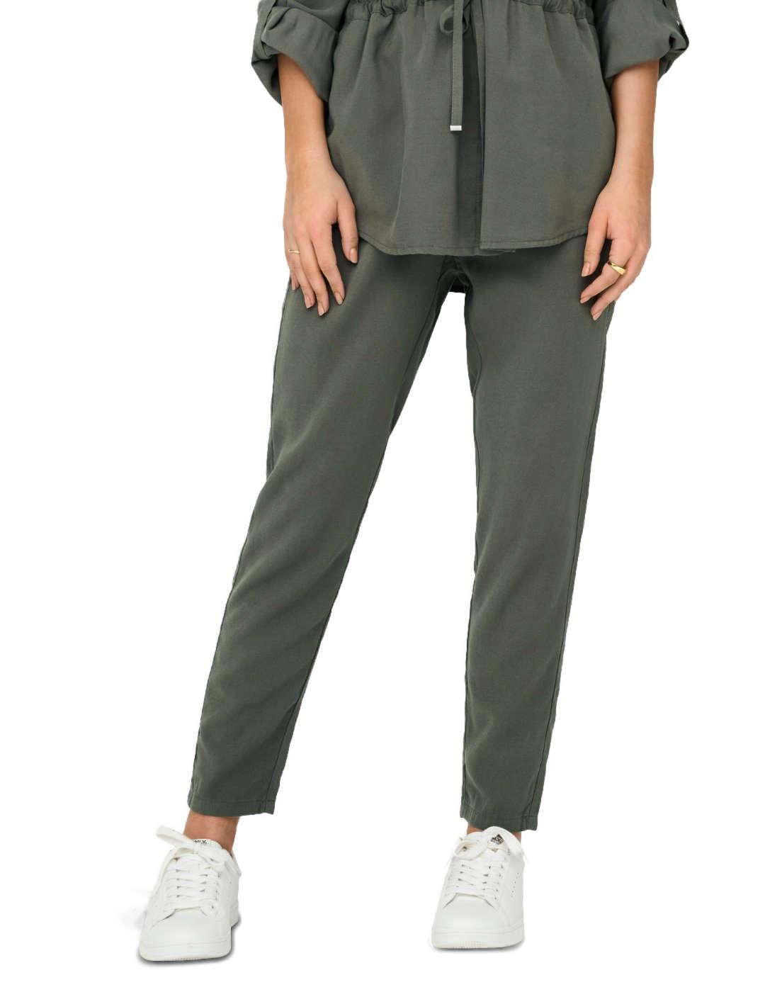 Pantalón Only Poptrash aris verde de mujer-