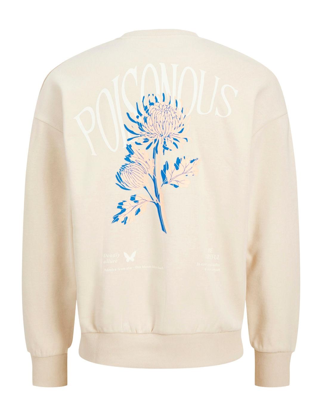 Sudadera Jack&Jones Change beige sin capucha para hombre