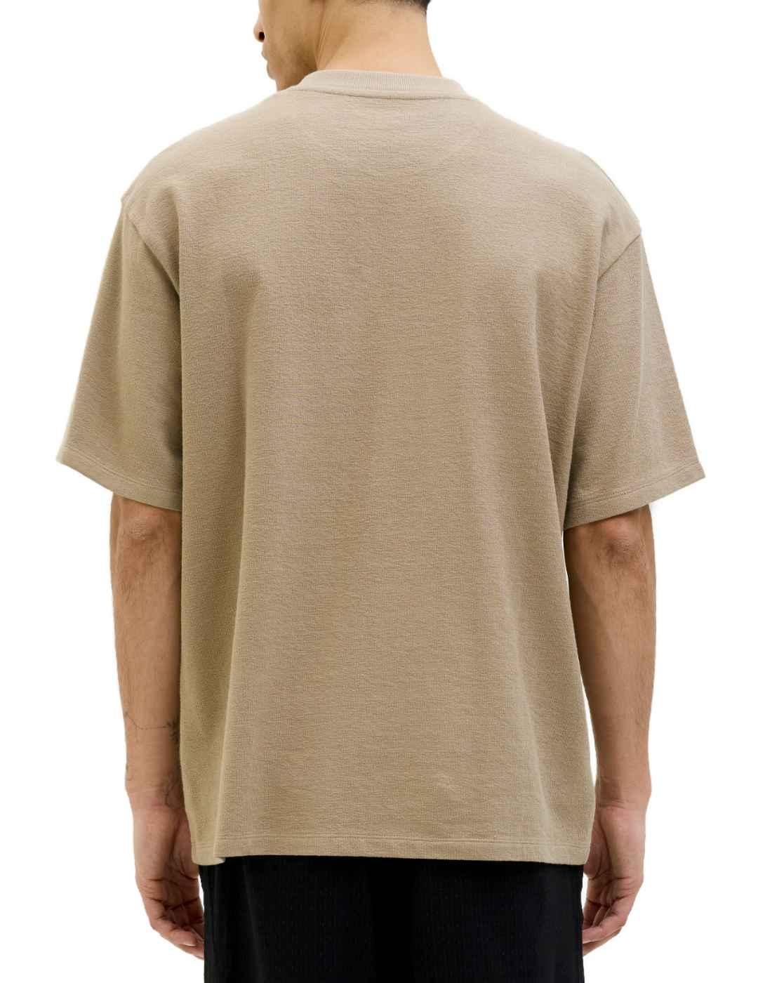 Camiseta Jack&Jones Loui beige manga corta para hombre