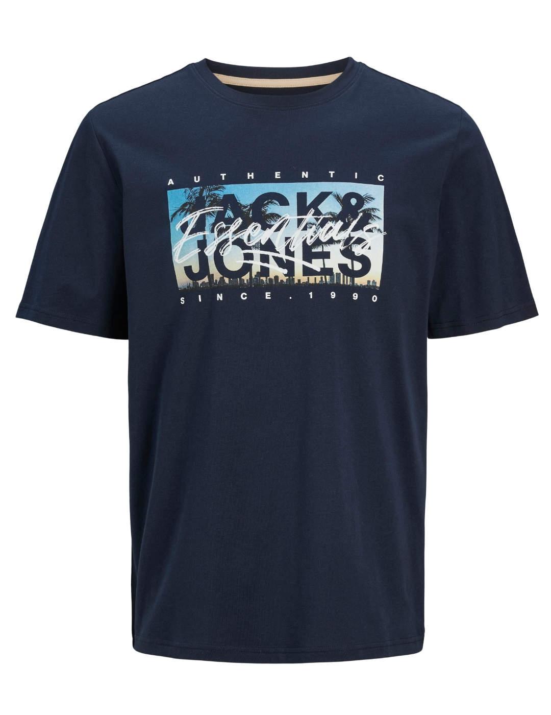 Camiseta Jack&Jones Colton marino manga corta para hombre