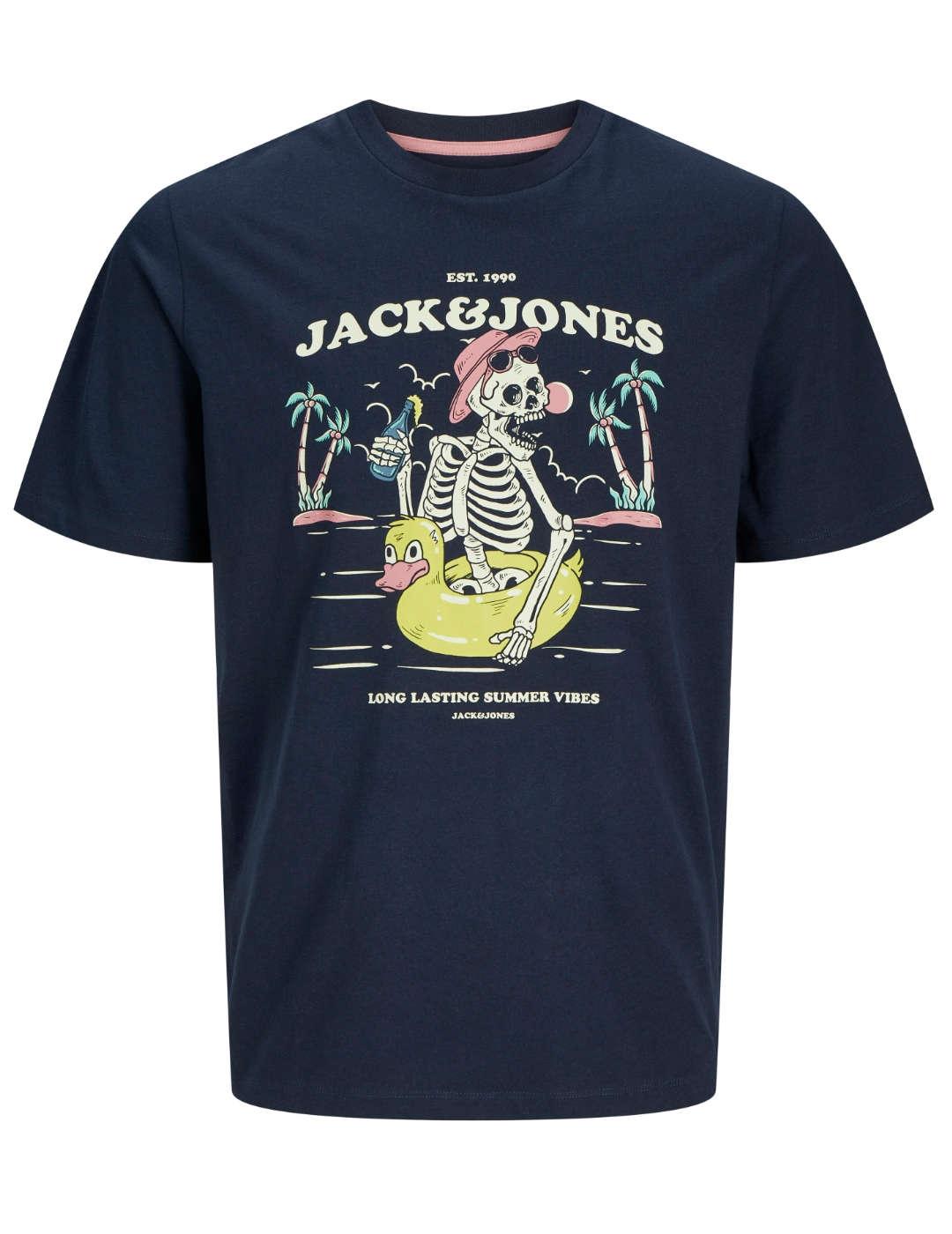 Camiseta Jack&Jones Elijah marino manga corta para hombre