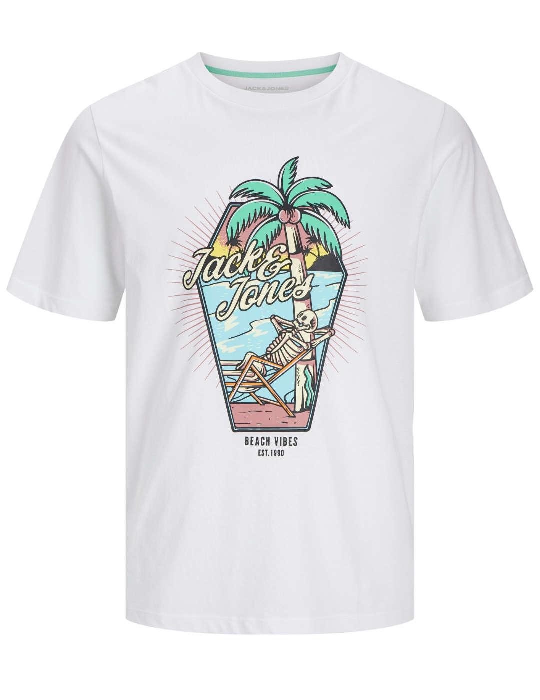 Camiseta Jack&Jones Elijah blanco manga corta para hombre