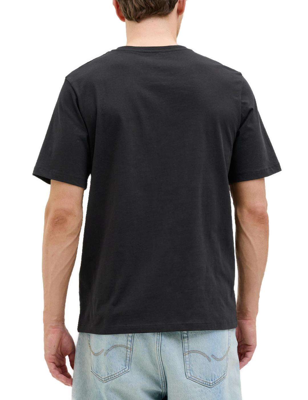 Camiseta Jack&Jones Barbados negro manga corta para hombre