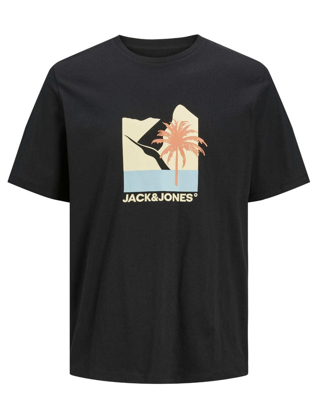 Camiseta Jack&Jones Barbados negro manga corta para hombre