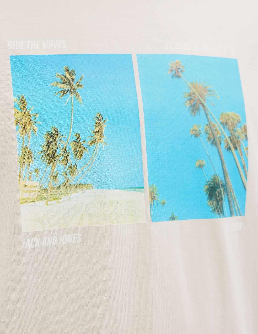 Camiseta Jack&Jones Porto beige manga corta para hombre